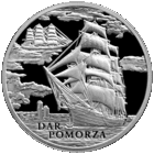 20 руб. Серебро, Беларусь. Дар Поможа (Dar Pomorza), серия Парусные корабли