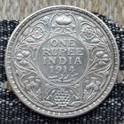 Британская Индия 1 рупия 1914 года. Король Георг V. I Мировая война. Серебро. Сторгуй за свою цену, предложи обмен! Y90