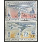 Чехословакия. Авиа. Открытие чехословацких авиалиний. 1957г. Mi#1042-43. Серия.