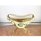 Конфетница ваза Чехословакия цветное стекло 23см