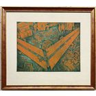 Селещук Н.М "Минский авиаремонтный", 1977г. Цветной офорт. Размер с рамой 72х63 см.