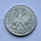 Монета СЕРЕБРО Польша 5 злотых 1933 год Ядвига ОТЛИЧНЫЕ