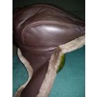 Шапка мужская, мех натуральный, кожа натуральная