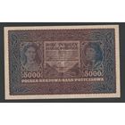 Польша 5000 марок 1919 года. Серия III AS. Тип P-31(2). Состояние XF-