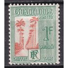 110.FrK. Франция. Колонии. Гваделупа. Доплатные марки. Палм - авеню в Капестерр - Бель. 1928 г. 1 Fr. Mi.#35.