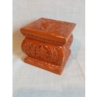 Шкатулка СССР деревянная резная 10х10 см