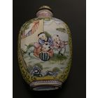 Китайская табакерка. Фарфор. Слоновая кость. XIX век.