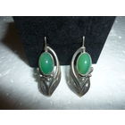 Серьги СССР С Хризопразом Серебро