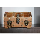 Винтажная шкатулка для бижутерии "Сундук", дерево + металл.