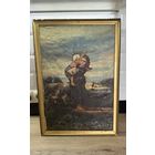 Старинная картина холст масло