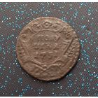 Полушка 1731 в разетке 4 лепестка редкость распродажа коллекции