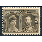 Британские колонии - Канада - 1908г. - король Георг V, королева Мария, 300 лет основания Квебека, 1/2 с - 1 марка - MNH с дефектом клея [Mi 84]. #3-WB-80-A-1