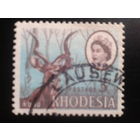 Родезия, колония Англии, 1966. Стандарт,  королева Елизавета II. Большой куду