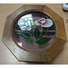 Шкатулка для украшений. Винтажная. Дерево-стекло. 14 см