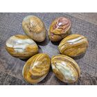 Коллекция из 6 декоративных яиц из натурального камня, оникс