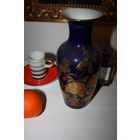 ВАЗА КПМ ГЕРМАНИЯ СТАРАЯ КОБАЛЬТ С ЗОЛОТОМ РУЧНАЯ РОСПИСЬ