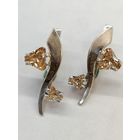 Серьги серебро 875 пр. золото 585 пр. С рубля