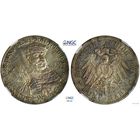 5 марок 1908 г. А. Саксен-Веймар-Эйзенах. Германия. NGC MS 65!!! 350 лет Йенскому университету. Серебро. КМ# 220