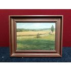 С рубля без мц. картина "Поле". м.ф. 30х24х4.5см. с рамой. подпись не разборчива