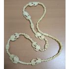 Бусы, браслет. Кость. 65 см
