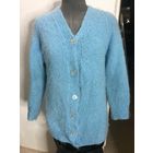 Кофта голубая винтаж ручная вязка 46-48 Кардиган жакет