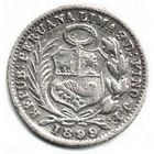ПЕРУАНСКАЯ РЕСПУБЛИКА 1/2 ДИНЕРО 1899. СЕРЕБРО. НЕЧАСТАЯ