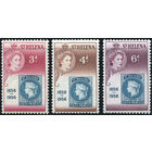 Остров Святой Елены / ST. HELENA 1956**  100 лет маркам колонии, серия 3 марки, марки на марках