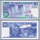Сингапур, 1 доллар 1987 г., P-18a, UNC-