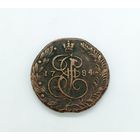 Монета 5 копеек 1784 год. Екатерина II. Медь. Пятак. Редкость!! С рубля!!