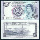 Остров Мэн 1 фунт образца 1990-2009 год, UNC
