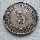 Германия 5 пфеннигов, 1875 А  2-1-5