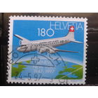 Швейцария, 1997, Самолет, Михель 2,20 евро гаш.