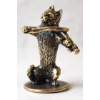 Статуэтка миниатюра Кот со скрипкой Бронза