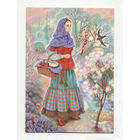 Открытка. Девушка. Праздник. Пасха. Вербное воскресенье. Весна. Художник.Таня Сытая (чистая)