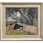 Зайцев Е.А;Народный худ;"Мечты детства", 1961г. Картон, масло. Размер с рамой 58,5х52,5 см.