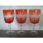 Бокал,фужер,хрусталь.3 шт.15.5Х7.5 см.Начало 50-х г.