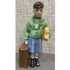 Фарфоровая статуэтка Мальчик в эвакуации. Англия Royal Doulton. 1988 год. Высота 21 см.
