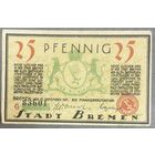 Нотгельд 25 пфеннигов 1921 год. Бремен. Веймарская республика