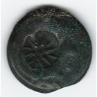 Пантикапей Тетрахалк ЛС - Голова безбородого Сатира влево. Надчекан в виде звезды III век до Н.Э.