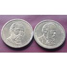 1 доллар 2011 D США  19й 20й президенты Резенфорд Б. Хьюз. Джеймс Гарфилд