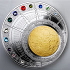 RARE Ниуэ 100 долларов 2013г. "Магический год счастья". SWAROVSKI. Монета в капсуле; шикарном подарочном футляре; сертификат; коробка. СЕРЕБРО 400гр.