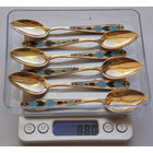 Набор чайных ложечек 875 позолота эмаль