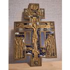 Распятие меднолитое с предстоящими, эмали.