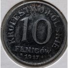 Польша 10 фенигов 1917 г. В холдере