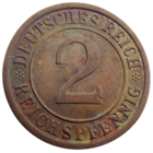 Германия, Веймарская республика, 2 рейхспфеннига 1936 года (А) м.д. Берлин, сост. Unc, копна пшеницы, KM #38