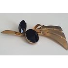 Брошь, камни чёрного цвета, металл, размер 7 см, старая Германия
