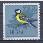 [1161] Польша 1966. Фауна.Птицы.Большая синица. Концовка серии.MNH