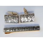 Запонки и зажим для галстука. СССР