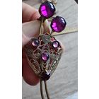 Брошь Чехия кабошены