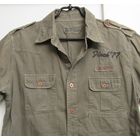 Модная Рубашка Хаки LEWIS & FINCH Вышивка Нашивки Прошивка Погоны Пуговицы Размер М